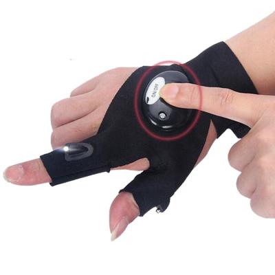 China With LED Lights Outdoor LED Magic Strap Fishing Fingerless Gloves for sale