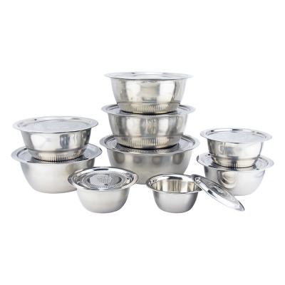 China Sustainable Home Tableware Sets Metal Stainless Steel Food Storage Bowl With Cover Kitchen Accessories Bowl Sets for sale