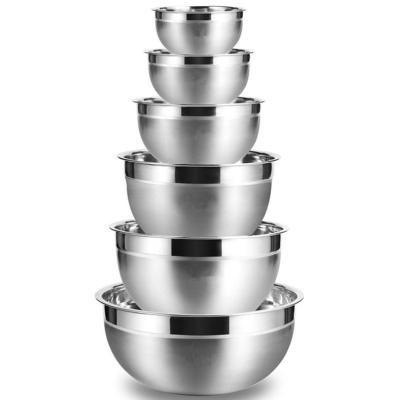 China Viable High Quality Wholesale Stylish Accessories Multi Capacity Multiple Option Mixing Stainless Steel Salad Bowl Set for sale