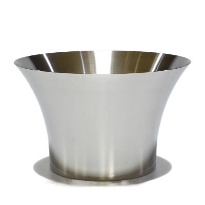 China Large Size Stainless Steel Champagne Bucket Large Capacity Party Gather Iced Beer Drinks Horn Shape Viable Thin Ice Bucket for sale