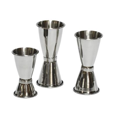 China Modern Double Headed Bar Cocktail Cup Stainless Steel Glass Ring Wine Measuring Cup Ounce Mixing Fringing Mug for sale