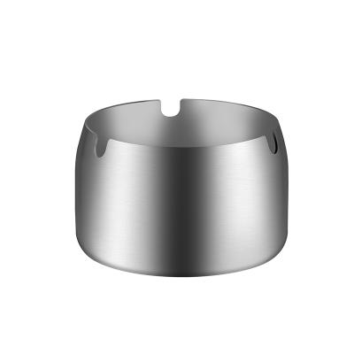 China custom 410 stainless steel logo round shape ashtray for outdoor indoor office for sale