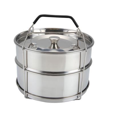 China Stackable Metal Instan Pot Stainless Steel Insert Filters Food Steamer For Pressure Cooker Portable Containe Collapsible Steamerr for sale