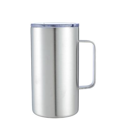 China 10oz 12oz 14oz 20ozDouble-layer Stainless Steel Handle Mug Coffee Cup Vacuum Viable Cup With Lid for sale