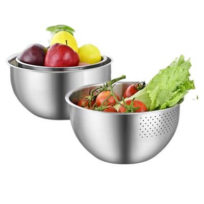 China Stainless Steel Basin Beat Basin Salad Bowl Rice Whitening Viable Deepening Rice for sale