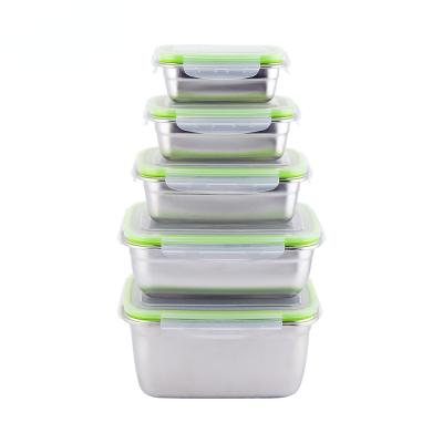 China Freshness Preservation Stainless Steel Lunch Box / Food Storage Container With PP Cover / Lid for sale