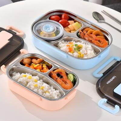 China 1.3L 304 Stainless Steel Heatable Lunch Box Food Storage Container Bento Box With Airtight Lids for sale