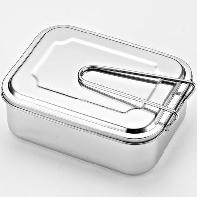 China Freshness Preservation Food Grade 304 Stainless Steel Lunch Box 1000/1200/1400/1800ml Square Student Lunch Box for sale