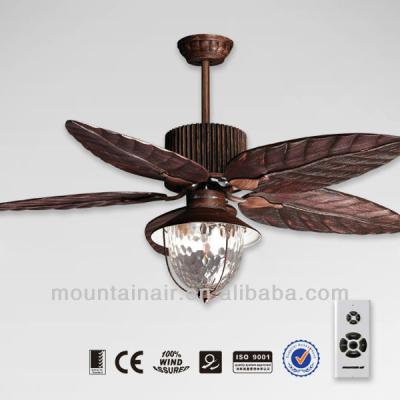 China Cool and Refresh Wooden Air Hand Craft Blade Ceiling Fan Lamp for sale