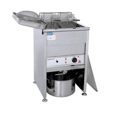 China 304 Stainless Steel Commercial Adjustable Restaurant 8L LPG Gas Deep Fryer With Temperature Control for sale