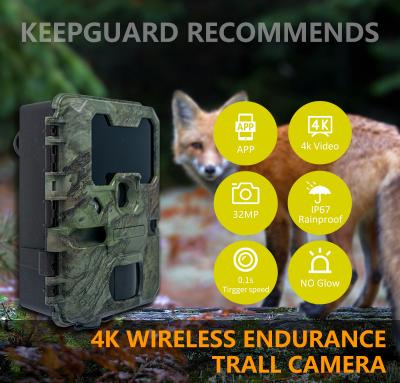 China WIFI trail Camera KW866 waterproof IP67 OEM/ODM up to 512GB Storage SD Memory Card 32MP 4K wildlife camera for sale