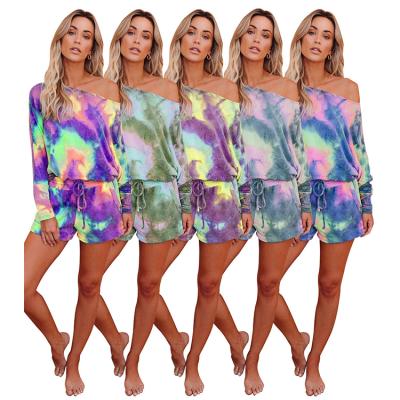 China QUICK DRY Casual Multi Color Fashion Women Shorts Long Sleeve Two Piece Clothing Sets for sale