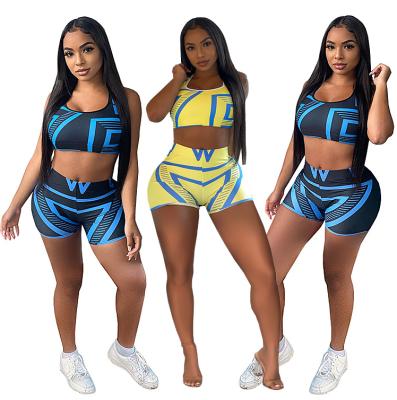 China QUICK DRY Crop Tank Top Shorts Set Precaution Clothing New Girls Fashion Two Piece Pants Set Women Team 2021 2 Piece Set Summer for sale