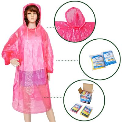 China Disposable Foldable Warm Disposable Rain Coat PE Poncho Raincoat With Sleeve Strip Family Pack Poncho Raincoat for sale