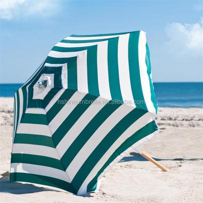 China Beach\Garden\Outdoor Parasol 2M Outdoor Sun Blocking Wooden Beach Umbrella With High UV Protection for sale