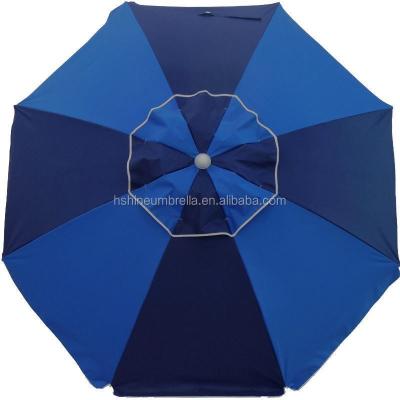 China 3 Way Tilt 200cm Beach Umbrella Aluminum Fiberglass Ribs With Sand Anchor for sale