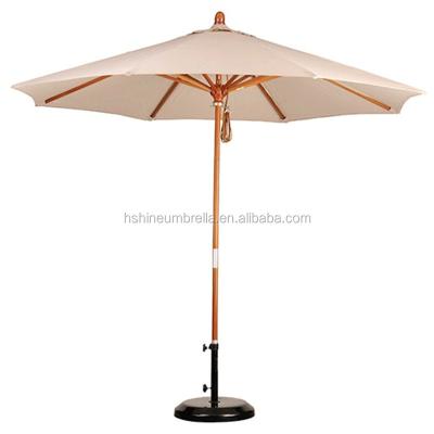 China Garden\Restaurant\Pool\Outdoor Umbrella 9' Wooden FT Garden Parasol Pool Patio Umbrella With UV Protection for sale