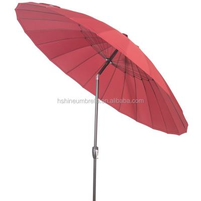 China Chrome Plated Tilt For 3position 9ft Stainless Steel Parasol 24ribs Outdoor Wind Resistant Garden Umbrella for sale