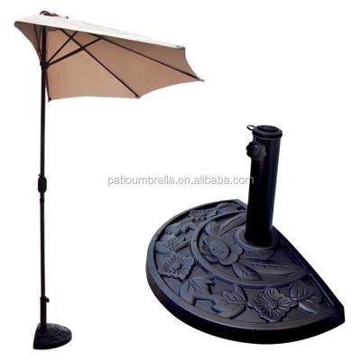 China Umbrella pole 1.5 (in. (in.) half) / 1.9 elegant diameter parasol wall umbrella stand resin round base for sale