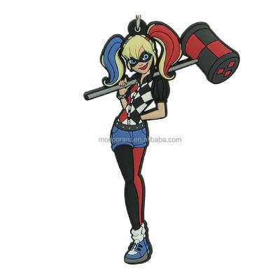 China GIFT /Collectibles CLASSIC CUTE C.C HARLEY QUINN PLASTIC FIGURE MOST POPULAR PVC BAG CLIP BAG CUSTOM ANIME KEY CHAIN for sale