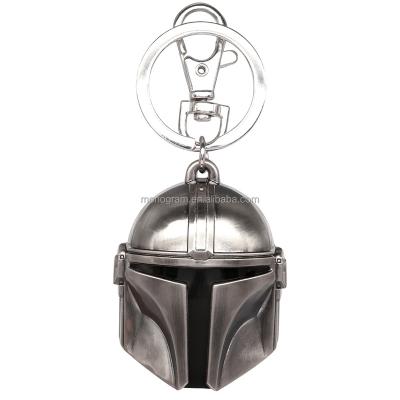 China Gift /Collectibles DISNEY NEW SALE STAR WARS MANDALORIAN HELMET HOT TIN KEYCHAIN ​​FIGURE UNIQUE TRENDY METAL KEY CHAIN for sale