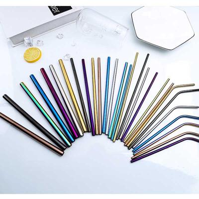 China Sustainable Wholesale Custom Logo 304 Cocktail Brush Cleaning Stainless Steel Eco - Friendly Drinking Straws for sale