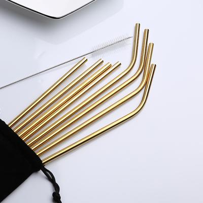 China Wholesale And Customized 6mm 265m Viable Multi Packaging Straw And Accessories 304 Color Stainless Steel Environmental Protection Straw for sale