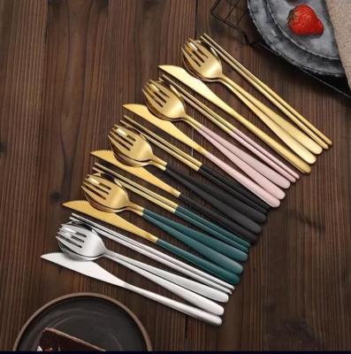 China Sustainable 4 Piece Box /single Stainless Steel Spoon Fork Chopsticks Knife for sale