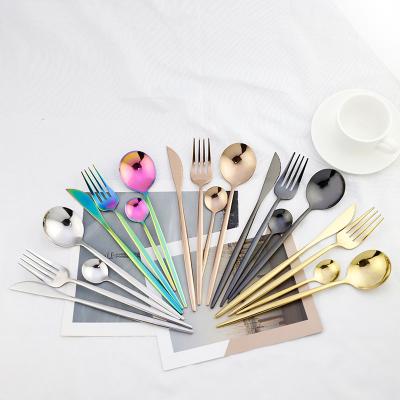 China Viable High Quality Bright Titanium Plated 304 Portuguese Tableware Set Gift Box Set for sale