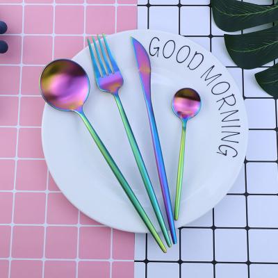 China Eco-Friendly Illusionary Spoon Fork Portuguese Cutlery 304 Color for sale