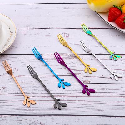 China Sustainable High Quality Creative Eco - Friendly Teaspoon Stainless Steel Table Fruit Fork for sale