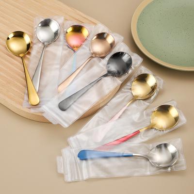 China Viable Net Red Tableware Spoon 304 Stainless Steel Single Spoon Gift For Family Convenient Tableware for sale