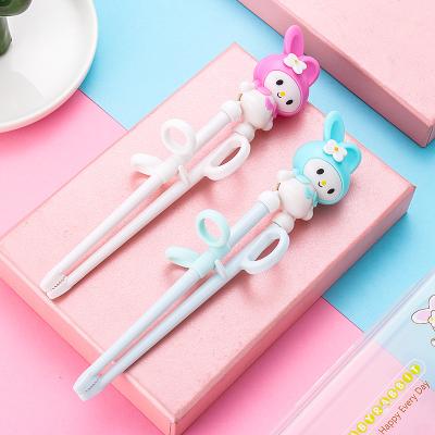 China Baby Viable Cutlery Cute Rabbit PP Cartoon Kids Chopsticks Tableware Set for sale