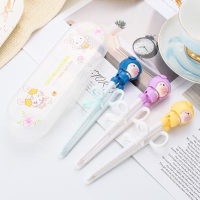 China Baby Viable Cutlery Cute Cartoon Pig PP Kids Chopsticks Set for sale