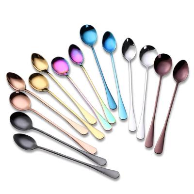 China Sustainable Creative Multi Color Stainless Steel Round Spoon Oval Spoon for sale