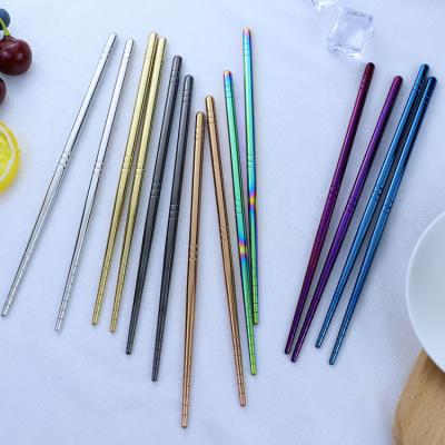 China 304 Viable Wholesale High Quality Colorful Titanium Stainless Steel Chopsticks for sale