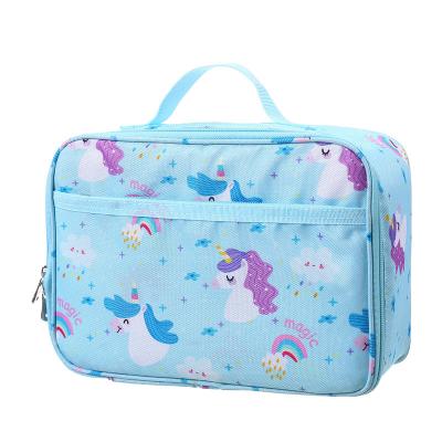 China Custom Travel Picnic Boy Girl Bento Food School Student Cartoon Portable Insulated Unicorn Insulated Kids Lunch Bag Cooler for sale