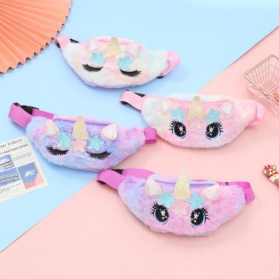 China Trend messenger bag unicorn plush bag cartoon cute daily trunk bag soft messenger bag for sale