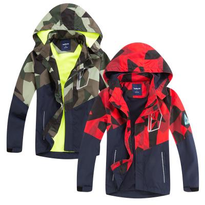 China Boy Contrast Color Anorak Kids Waterproof Softshell Jacket With Hood for sale