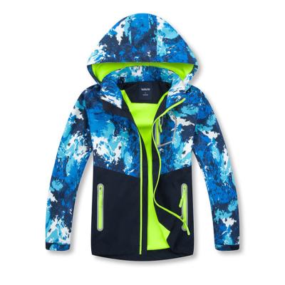 China Kids Softshell Anorak Boys Camouflage Jacket Girls Softshell Jacket Kids Waterproof Softshell Hooded Jacket for sale