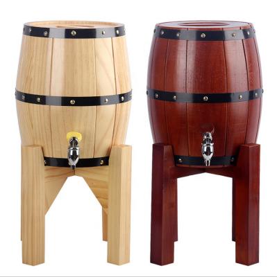 China Custom Logo Eco - Friendly Painted Color 3L Wooden Wine Barrel Beer Keg for sale