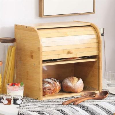 China New Style Display Multi Sustainable Bread Rack Wooden Storage Box for sale