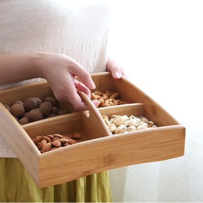 China Handmade 100% natural bamboo storage box portable dried fruit box for household for sale