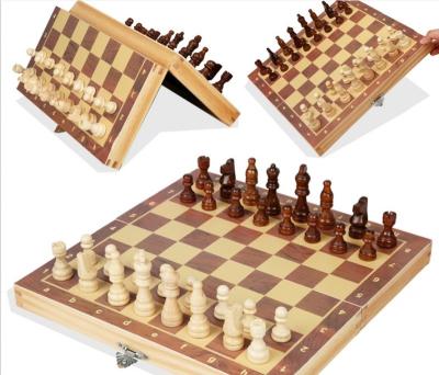 China Entertainment High Quality Magnetic Classic Folding Chess Board Chess Board Game Toy Educational Learning Wooden Chess for sale