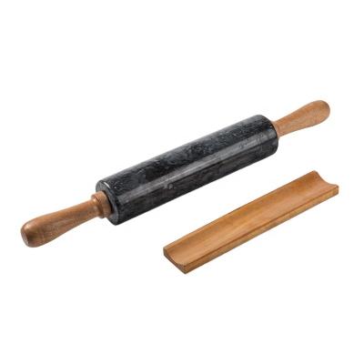 China Logo Kitchen Wooden Handle Marble Customized Viable Rolling Pin With Board for sale