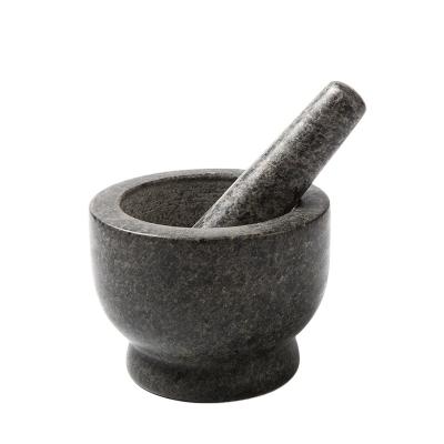 China Multifunctional Sustainable Natural Durable Granite Kitchen Utensils Stone Mortar And Pestle for sale