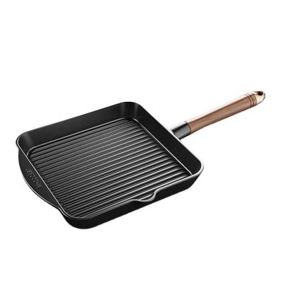 China Sustainable High Quality Cast Iron Steak Pan Grill Pan OEM Service for sale