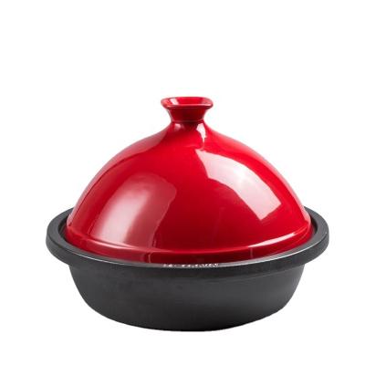 China Sustainable Non-Stick Cookware Sets Moroccan Tagine Cooking Cast Iron Tajine With Ceramic Dome for sale