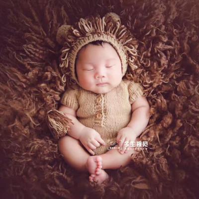 China Breathable Baby Photography Props Cute Small Lion Knit Suit for sale