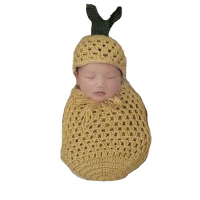 China Baby Photography Props Sleeping Bag Anti-Static Baby Knitted Blanket Knitted Baby Photography Pineapple Sleeping Bag for sale